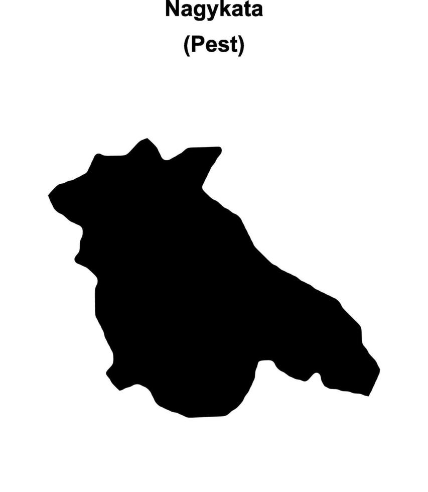 Nagykata district blank outline map vector
