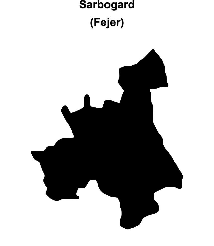 Sarbogard district blank outline map vector