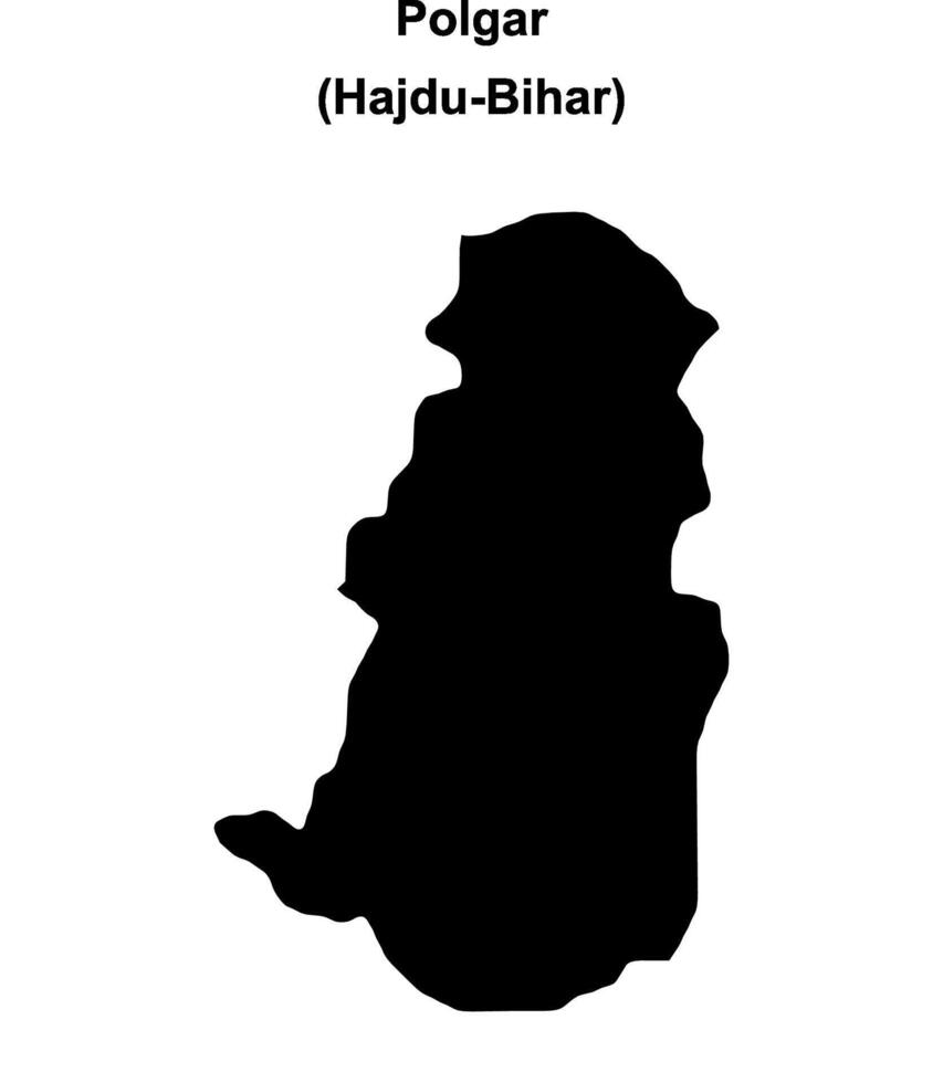 Polgar district blank outline map vector