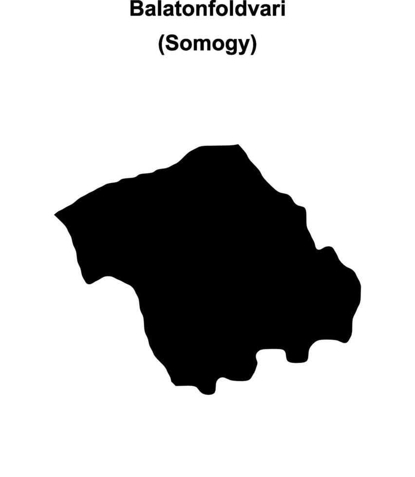 Balatonfoldvari district blank outline map vector