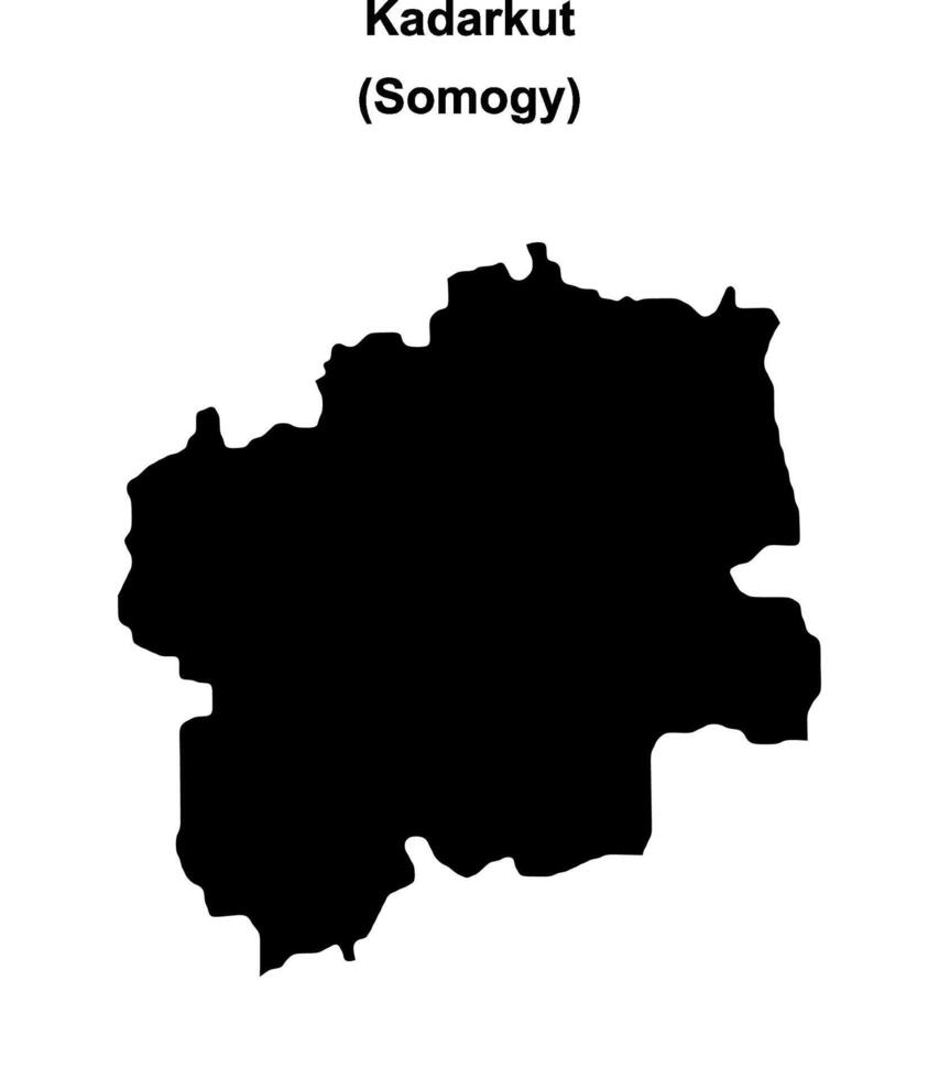 Kadarkut district blank outline map vector