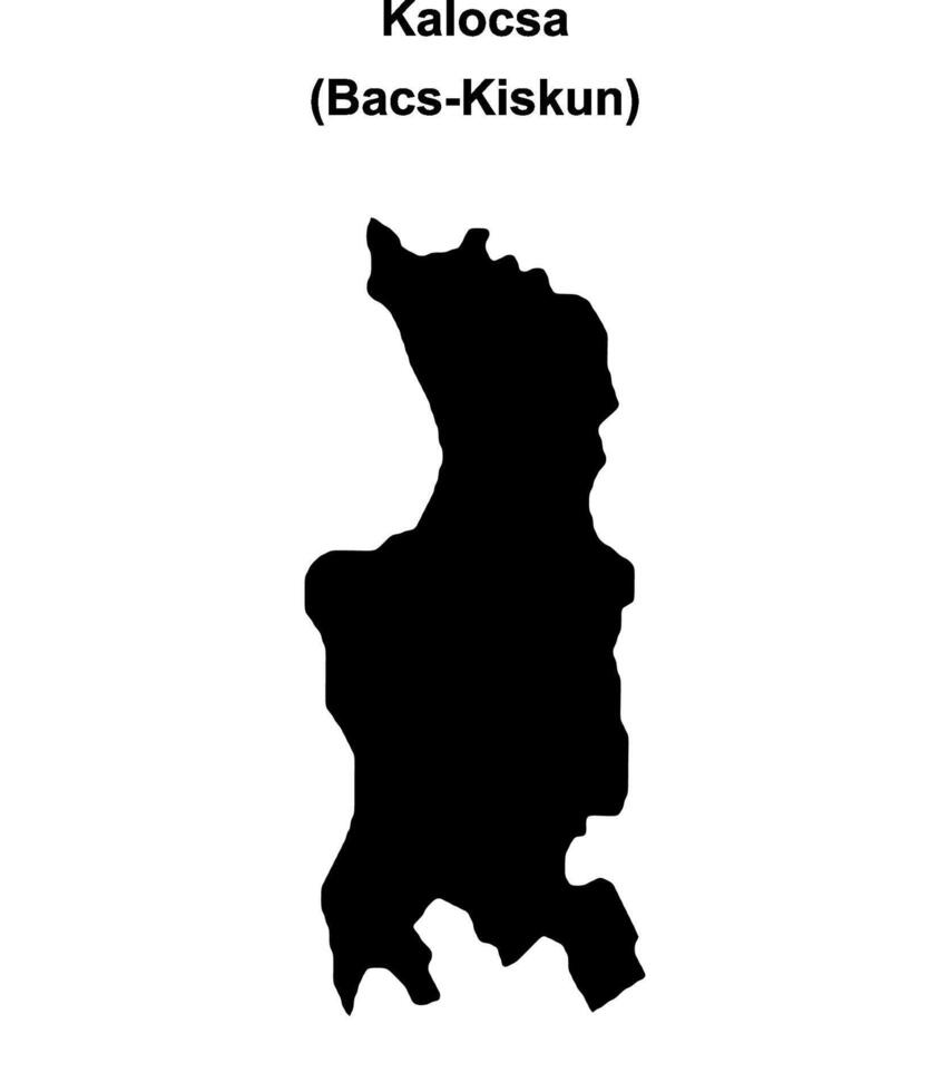 Kalocsa district blank outline map vector