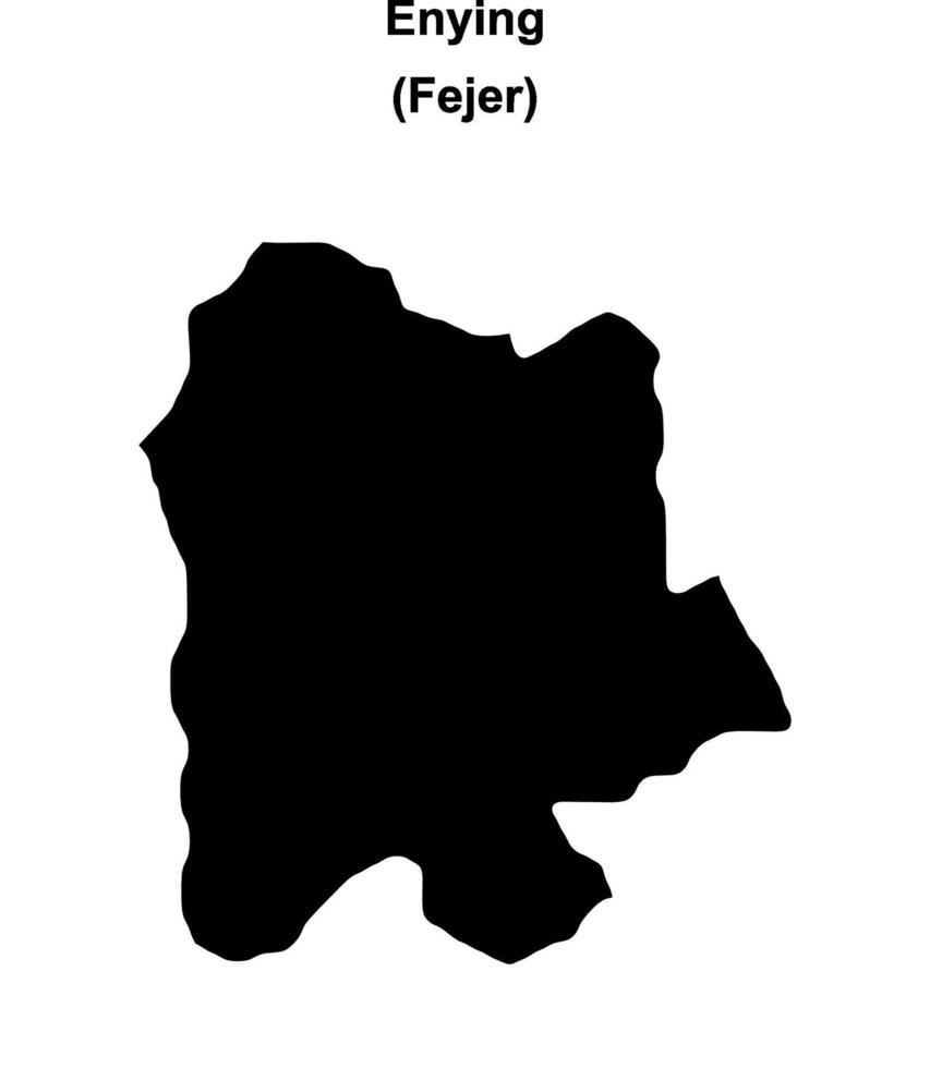 Enying district blank outline map vector