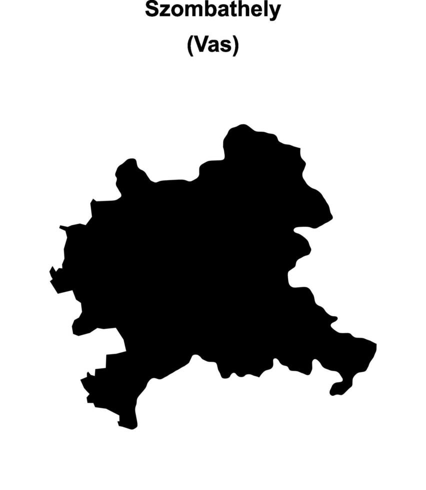 Szombathely district blank outline map vector