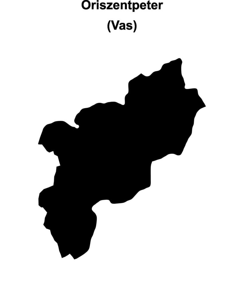 Oriszentpeter district blank outline map vector