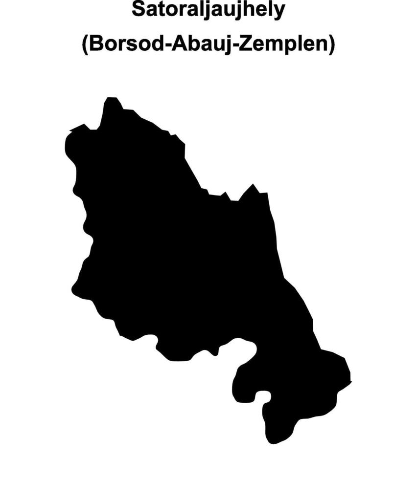 Satoraljaujhely district blank outline map vector
