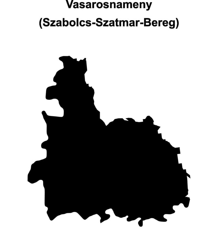 Vasarosnameny district blank outline map vector