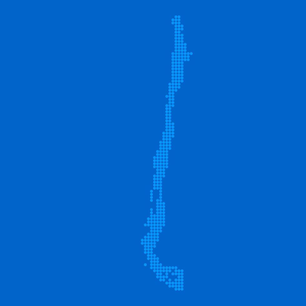 Blue halftone dot outline map background of Chile vector