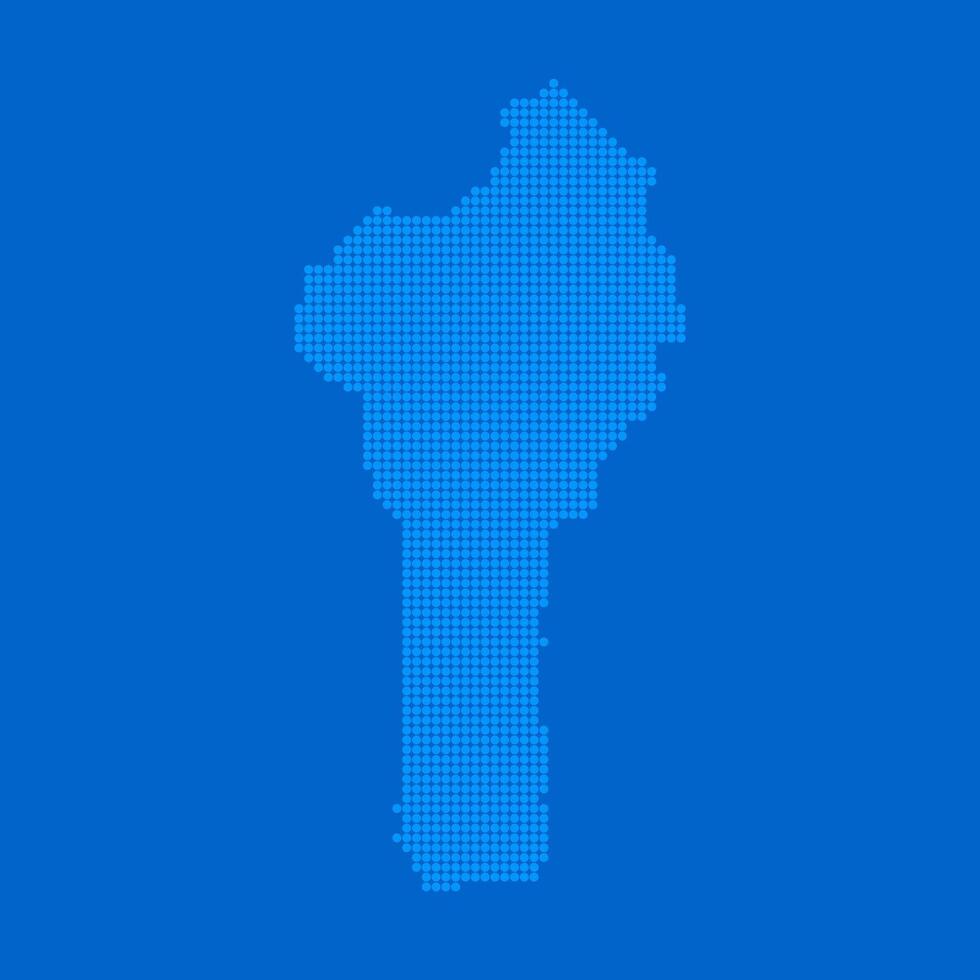 Blue halftone dot outline map background of Benin vector