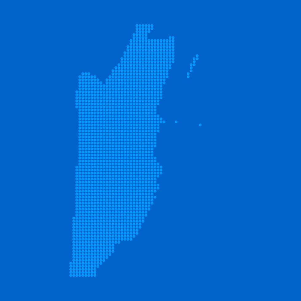 Blue halftone dot outline map background of Belize vector