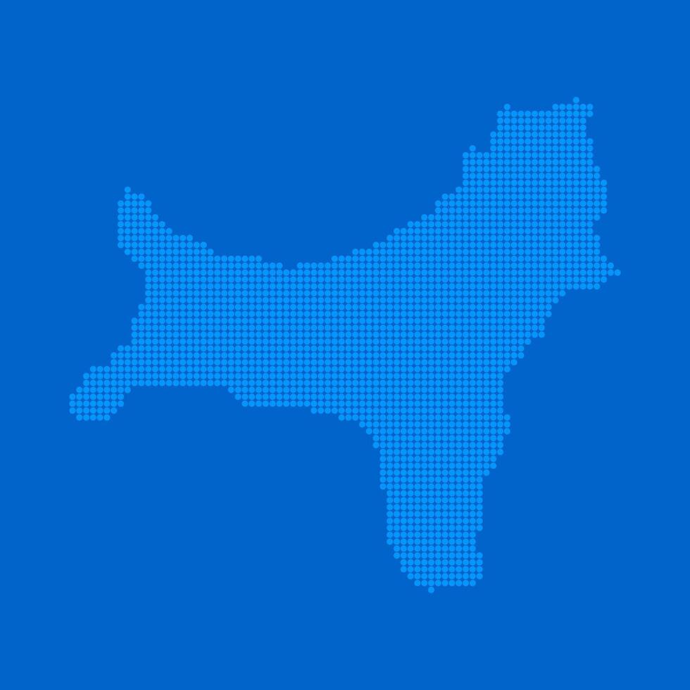 Blue halftone dot outline map background of Christmas Island vector