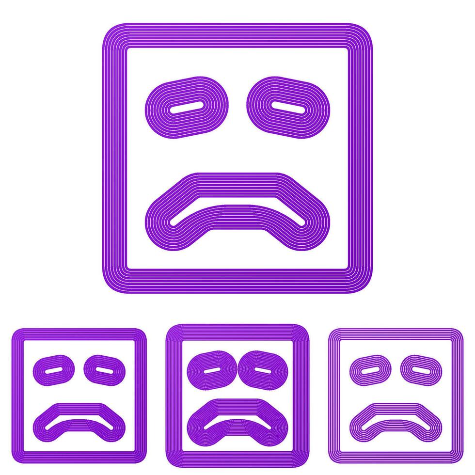Purple line sadness logo design set vector
