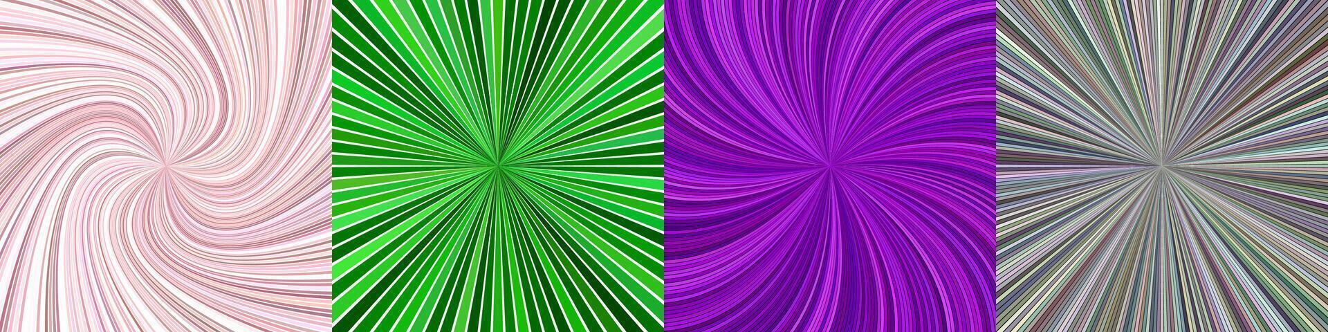 Colored geometric ray burst background set vector