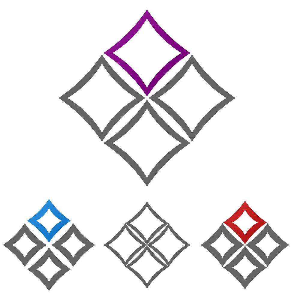 Square logo design set vector