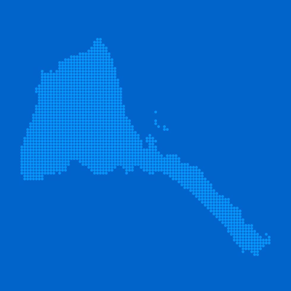 Blue halftone dot outline map background of Eritrea vector
