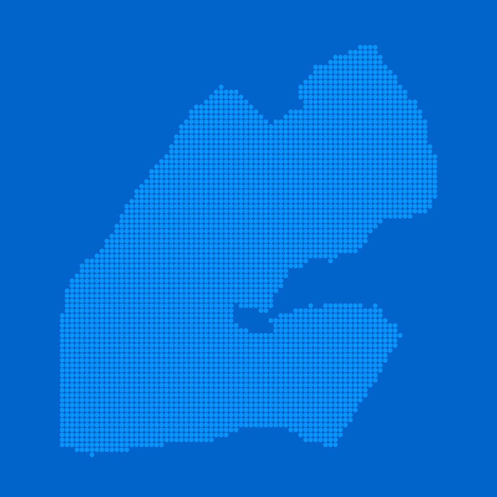 Blue halftone dot outline map background of Djibouti vector