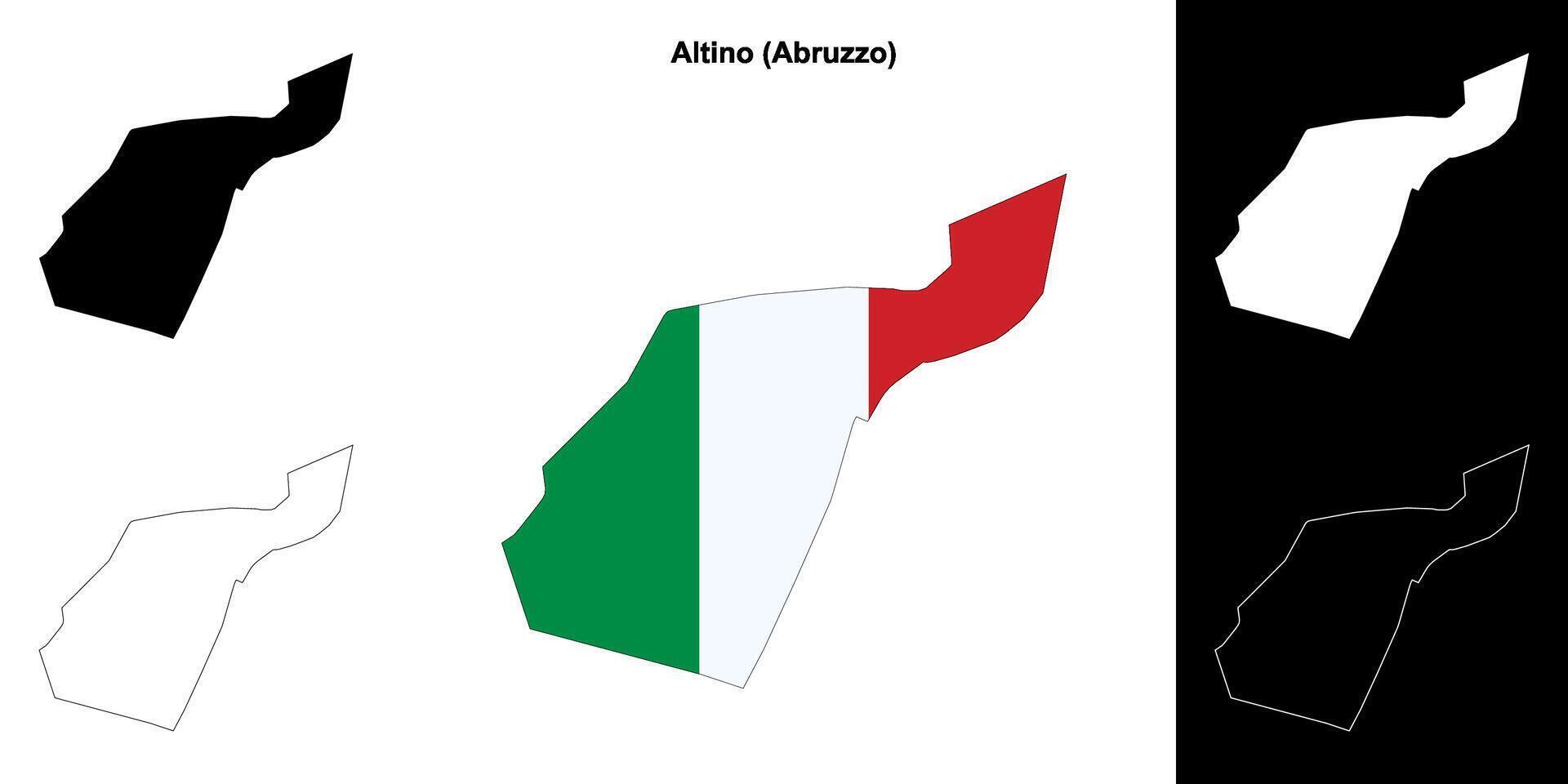 Altino, Abruzzo outline map set vector