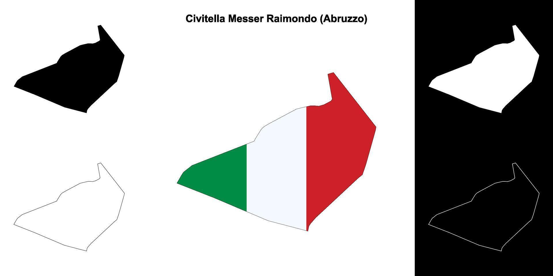 Civitella Messer Raimondo, Abruzzo outline map set vector