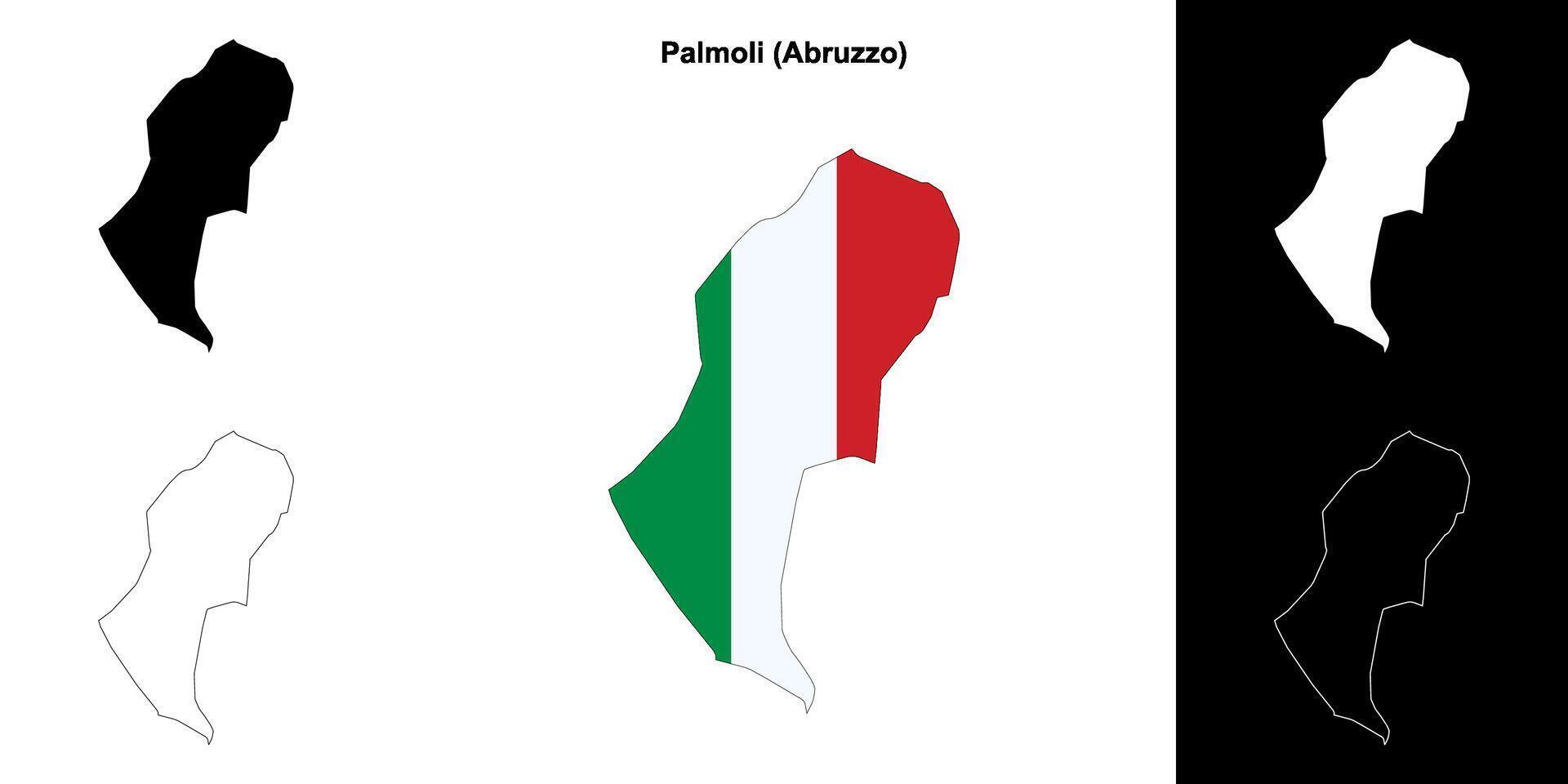 Palmoli, Abruzzo outline map set vector