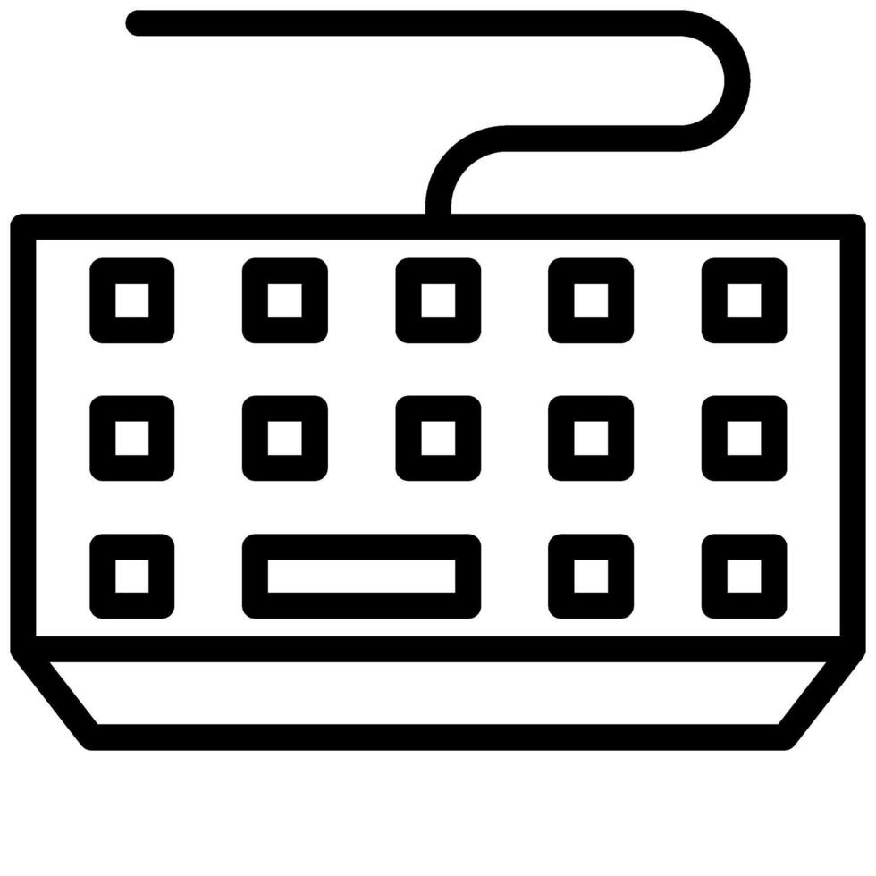 Keyboard Icon, Black And White Outline Icon Symbol vector