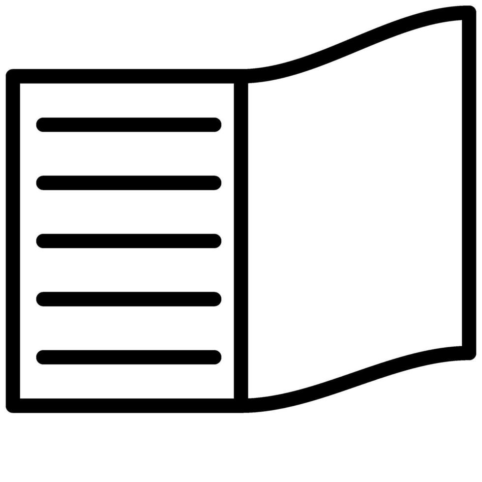 Paper Icon, Black And White Outline Icon Symbol vector
