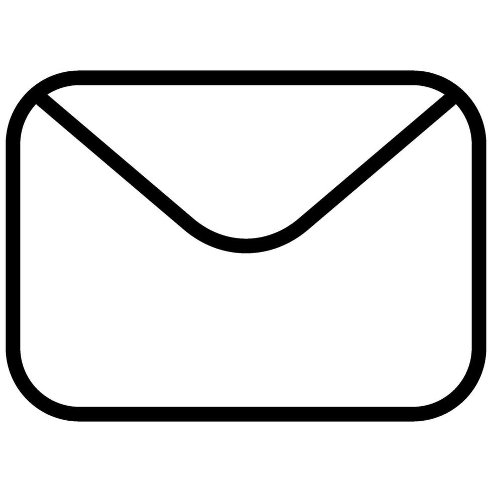 Email Icon, Black And White Outline Icon Symbol vector