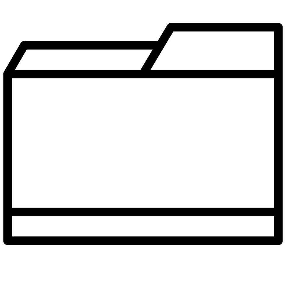 Folder Icon, Black And White Outline Icon Symbol vector