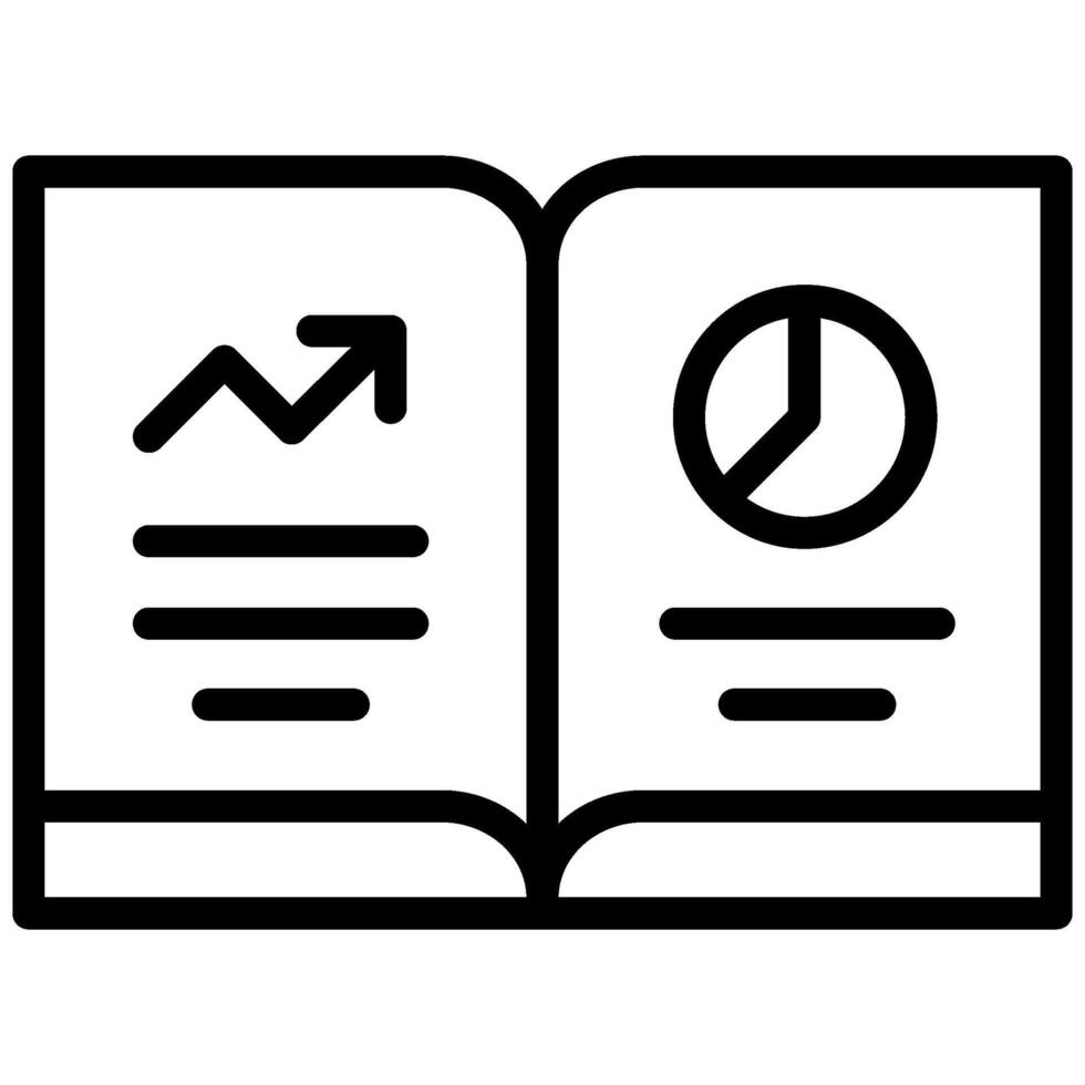 Statistic Book Icon, Black And White Outline Icon Symbol vector