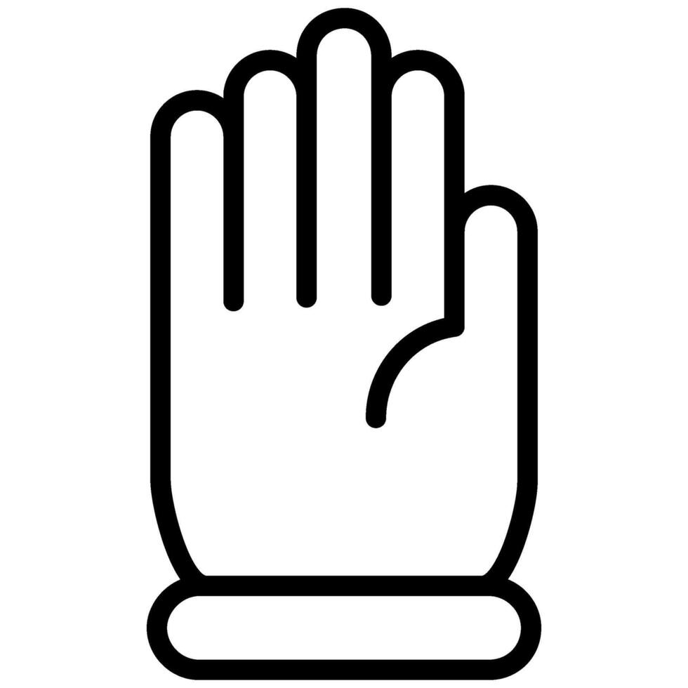 Safety Glove Icon, Black And White Outline Icon vector