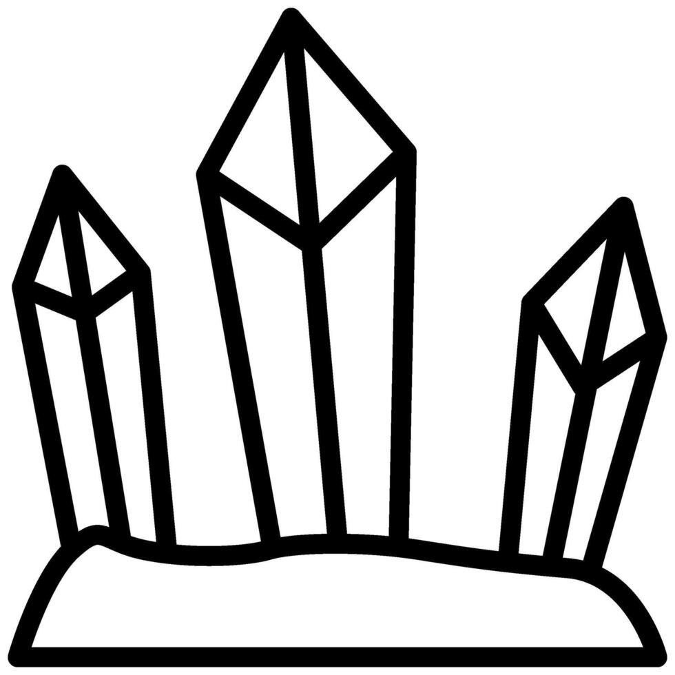 Mining Gems Icon, Black And White Outline Icon vector