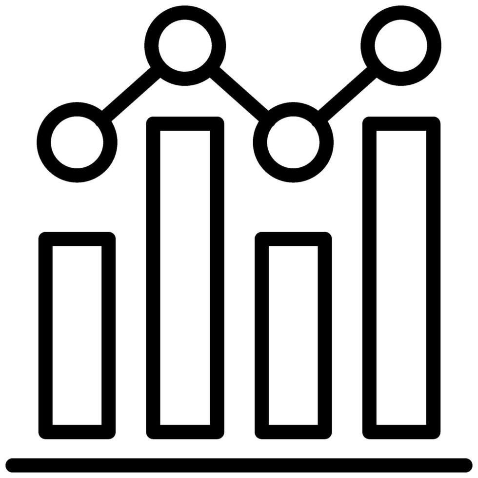 Growth Graph Icon, Black And White Outline Icon Symbol vector