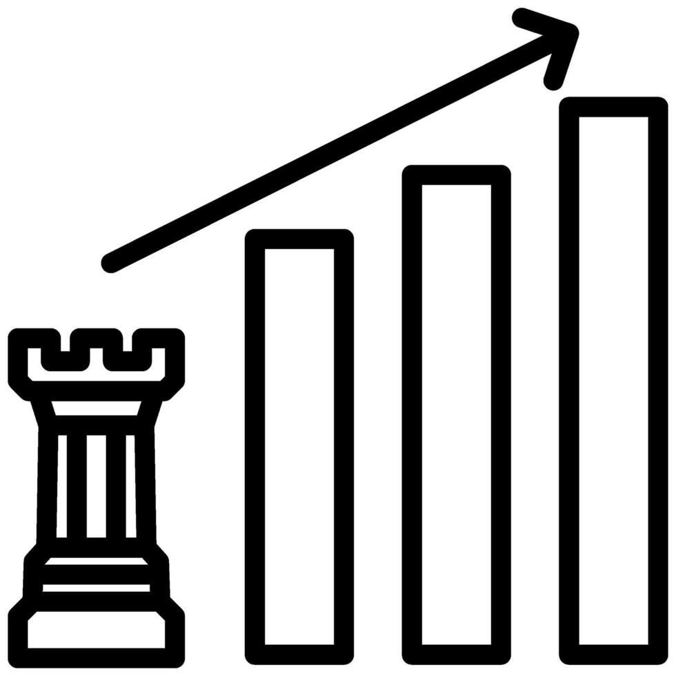 Marketing Strategy Icon Design, Black And White Outline Icon Symbol vector