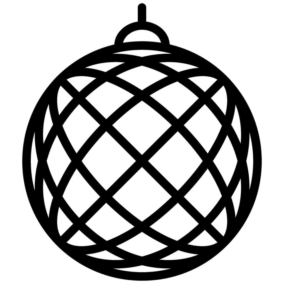 Mirror Ball Outline Icon, Black And White Outline Icon Symbol vector