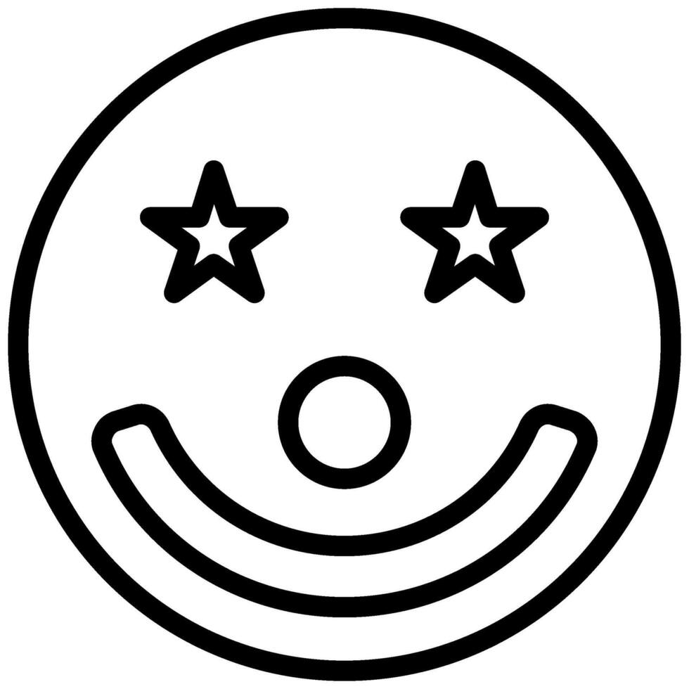 Clown Outline Icon, Black And White Outline Icon Symbol vector