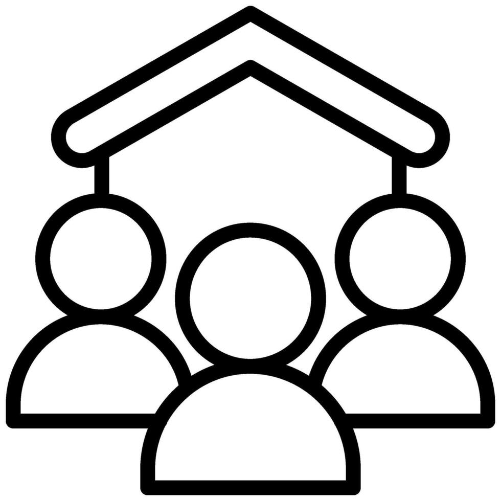 Real Estate Agent Icon, Black And White Outline Icon Symbol vector