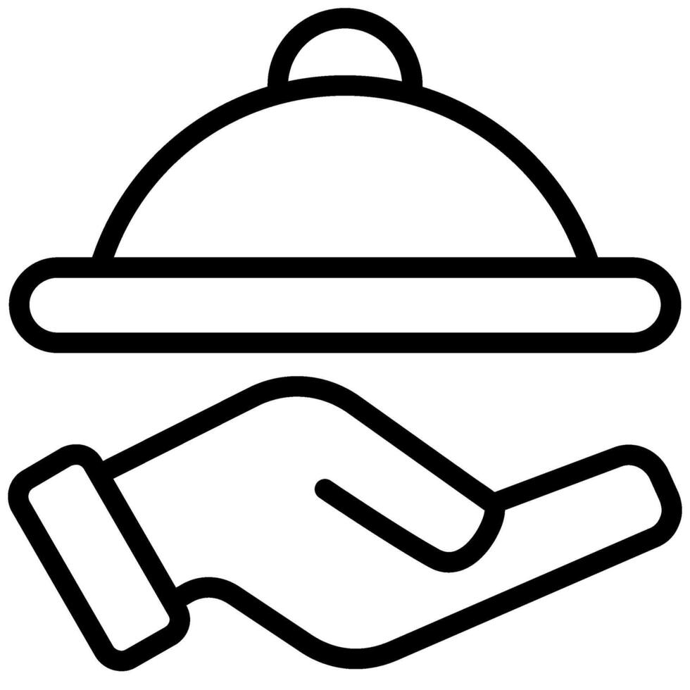 Serve Icon, Black And White Outline Icon Symbol vector