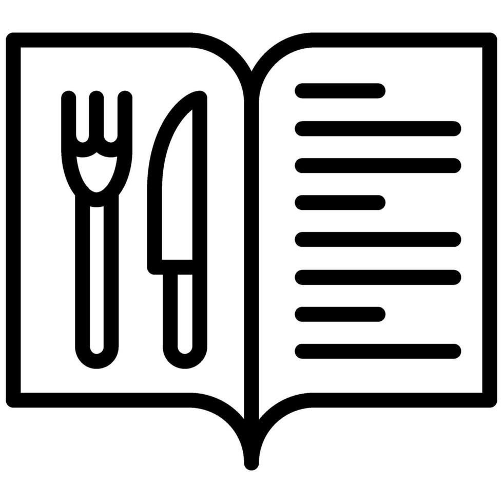 Menu Icon Design, Black And White Outline Icon Symbol vector