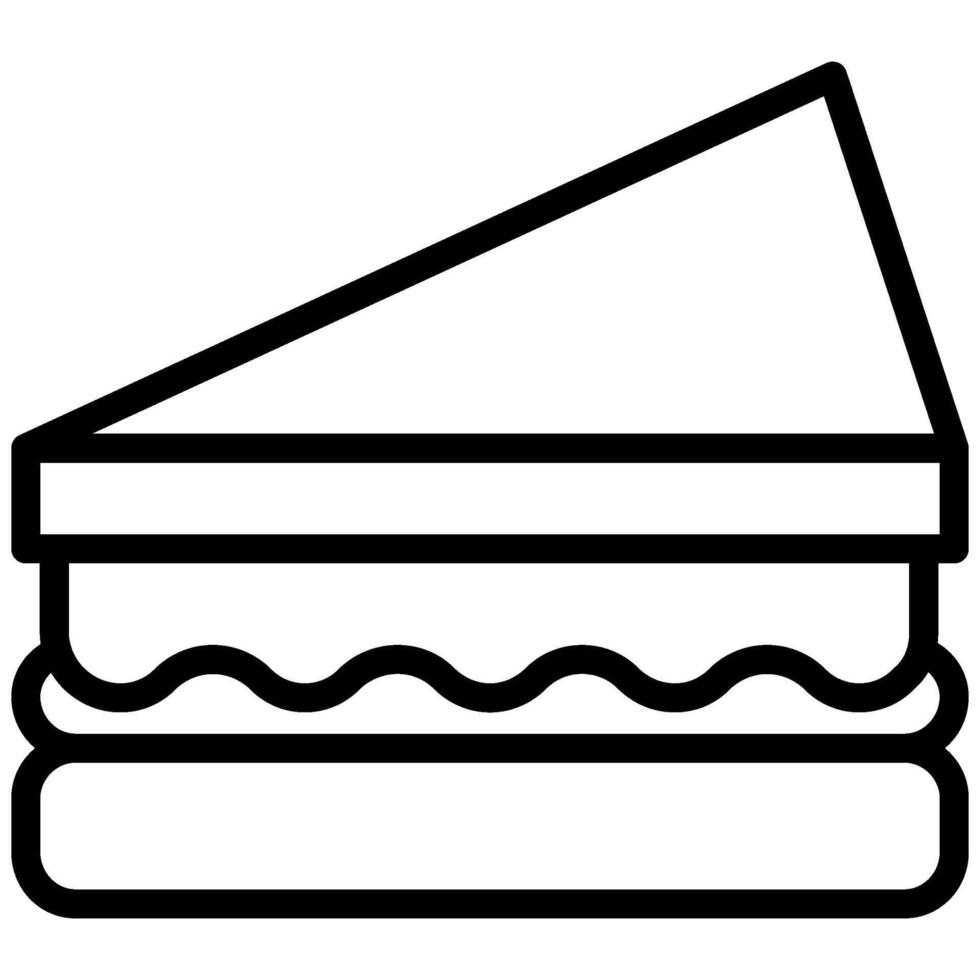 Sandwich Icon, Black And White Outline Icon Symbol vector
