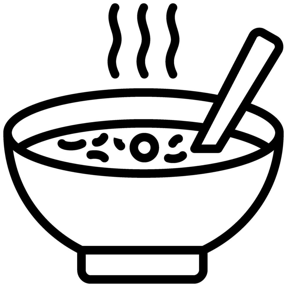 Soup Icon, Black And White Outline Icon Symbol vector