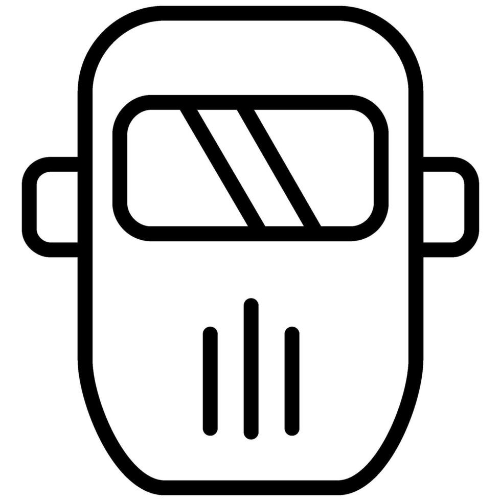 Welding Mask Outline Icon, Black And White Outline Icon vector