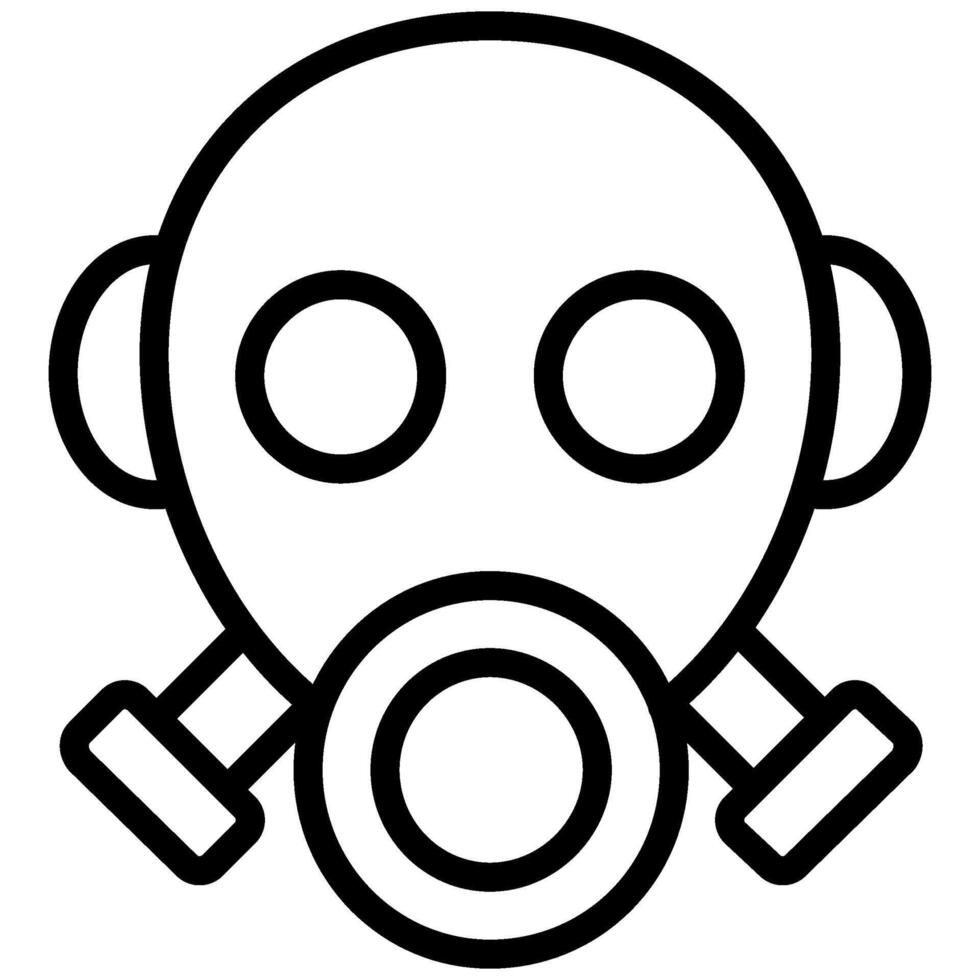 Gas Mask Outline Icon, Black And White Outline Icon vector