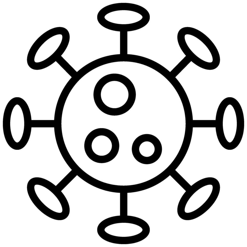 Virus icon, Black And White Outline Icon Symbol vector