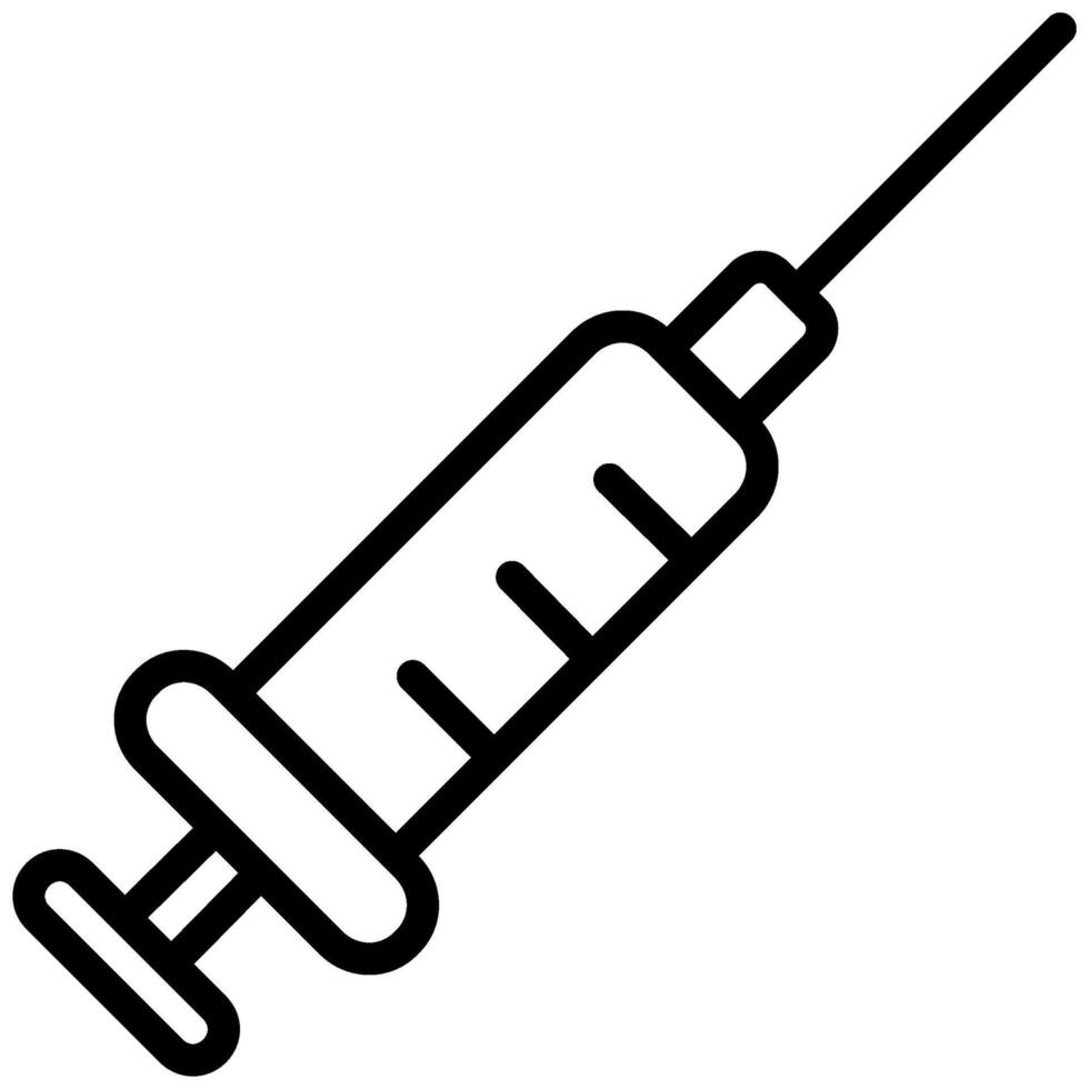 Syringe icon, Black And White Outline Icon Symbol vector