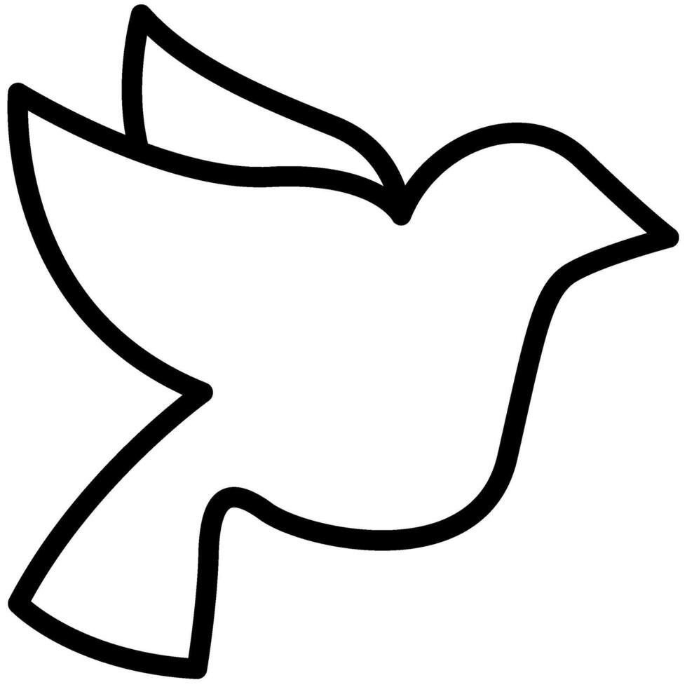 Dove Icon, Black And White Outline Icon Symbol vector
