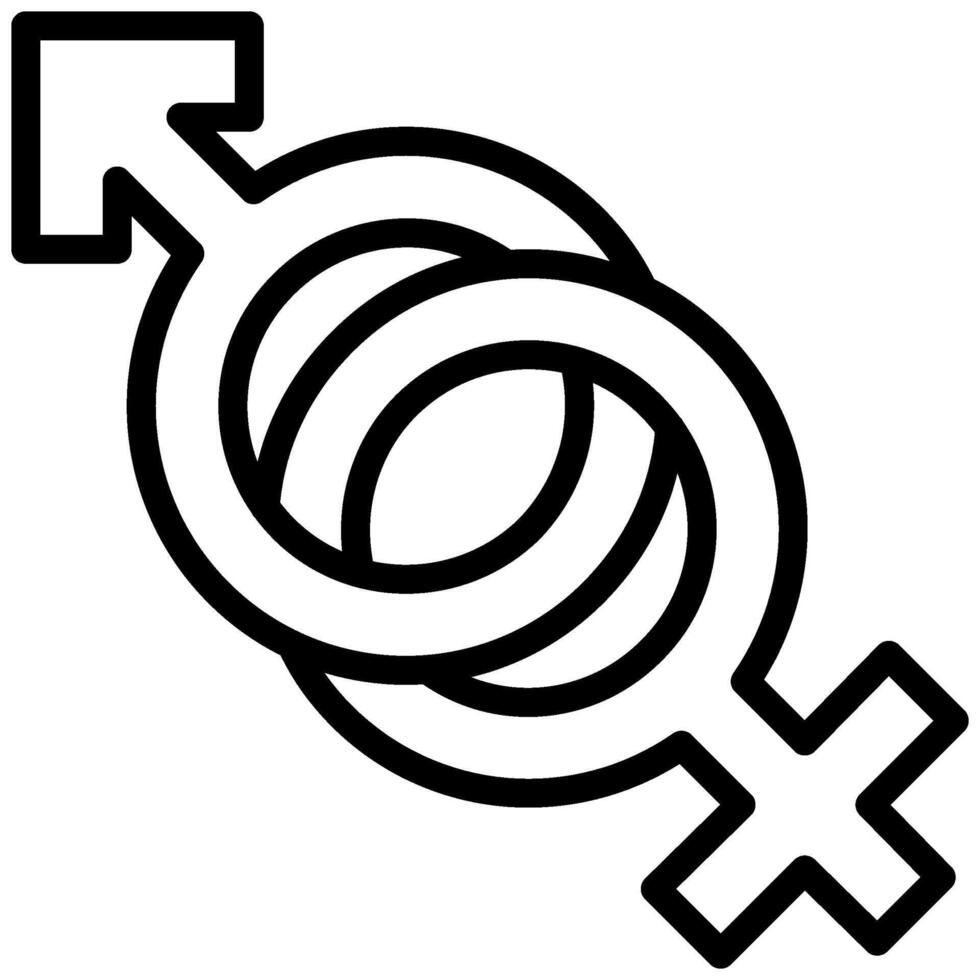 Gender Icon, Black And White Outline Icon Symbol vector
