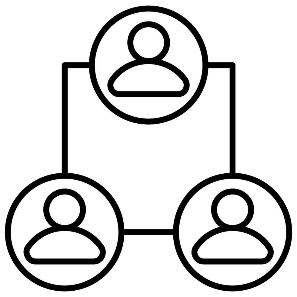 User Connection Icon, Influence Line Icon, lined icon , black and white outline icon symbol. vector