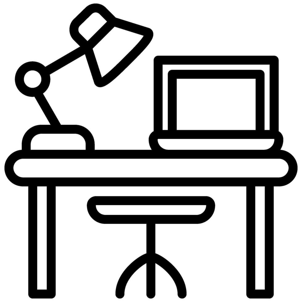 Workspace Icon Design, Black And White Outline Icon Symbol vector