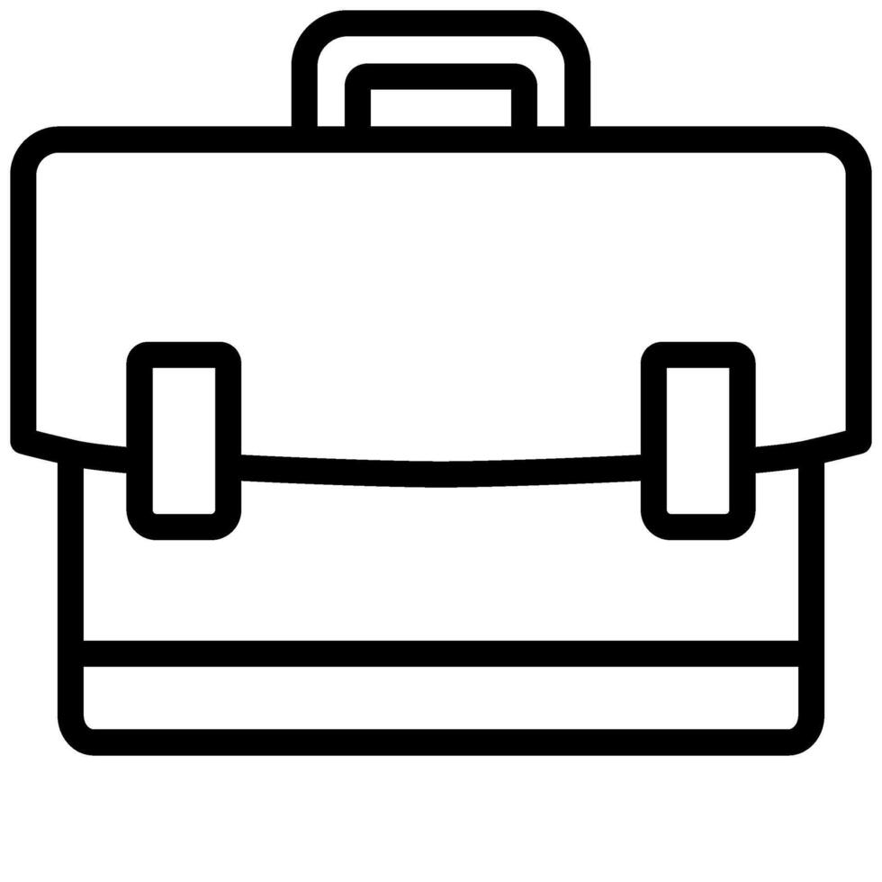 Briefcase Design Icon, Black And White Outline Icon Symbol vector