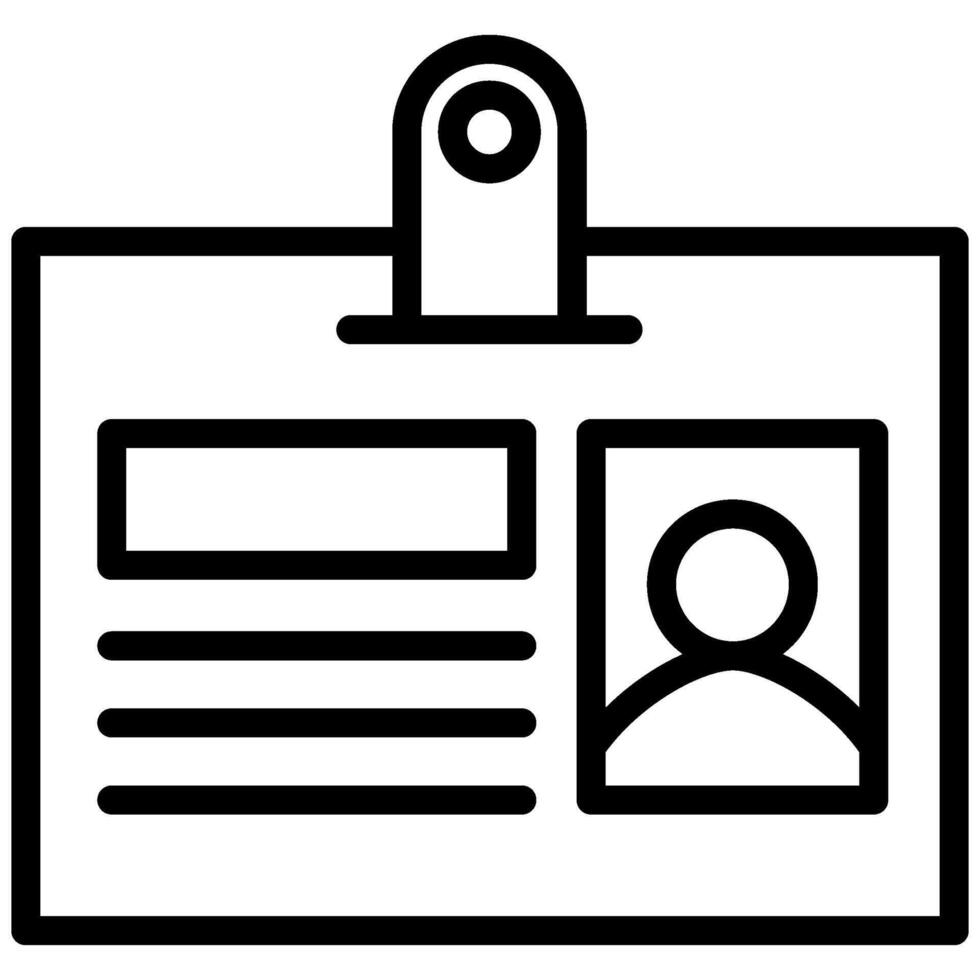 Id Card Design Icon, Black And White Outline Icon Symbol vector