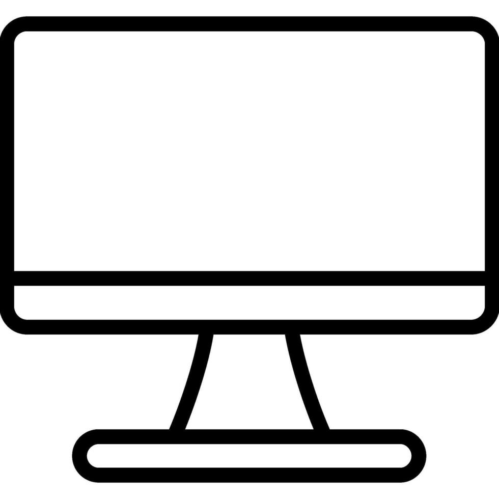 Monitor design Icon, Black And White Outline Icon Symbol vector